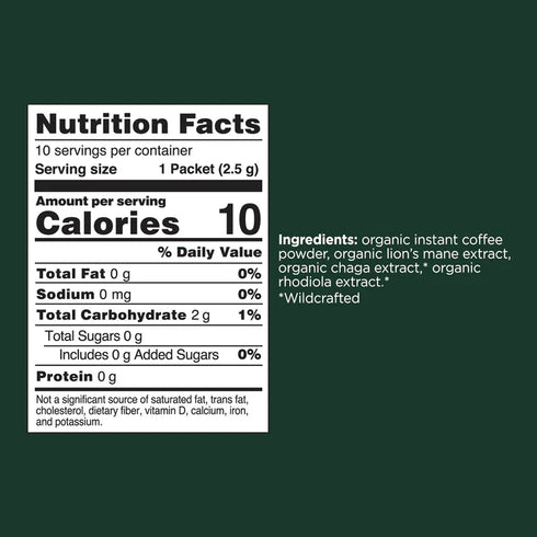 Four Sigmatic Focus Instant Organic Coffee with Lion's Mane & Chaga Mushrooms